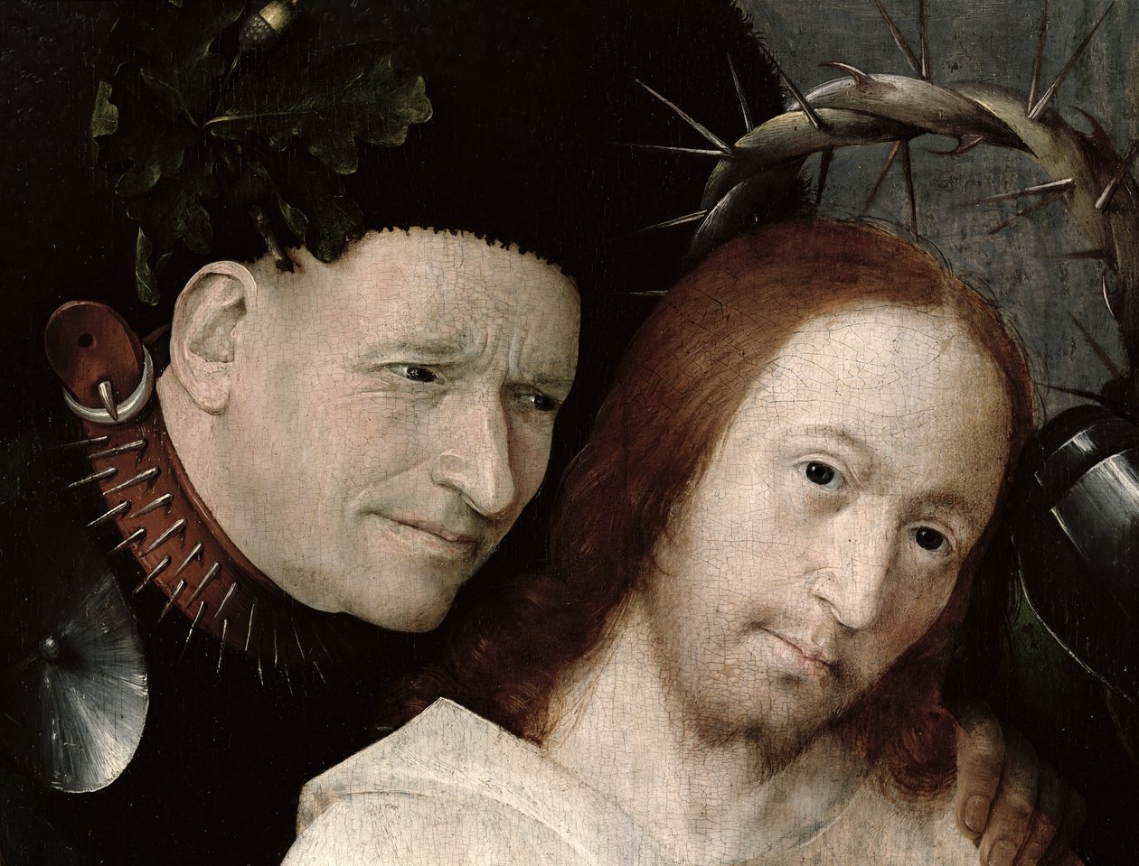 Chrystus wyśmiewany (Cierniowa korona) ok. 1490-1500 (olej na desce) (fragment 29114) autorstwa Hieronymus Bosch