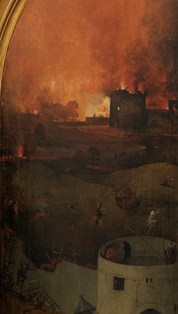 Fragment prawego panelu Sądu Ostatecznego (olej na panelu) autorstwa Hieronymus Bosch