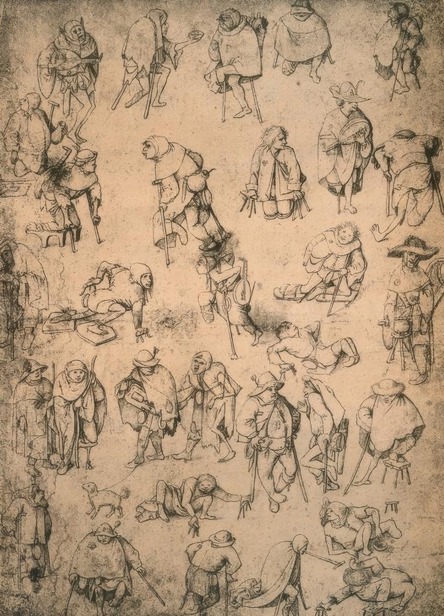 Kaleki, żebracy i żebracy muzycy autorstwa Hieronymus Bosch