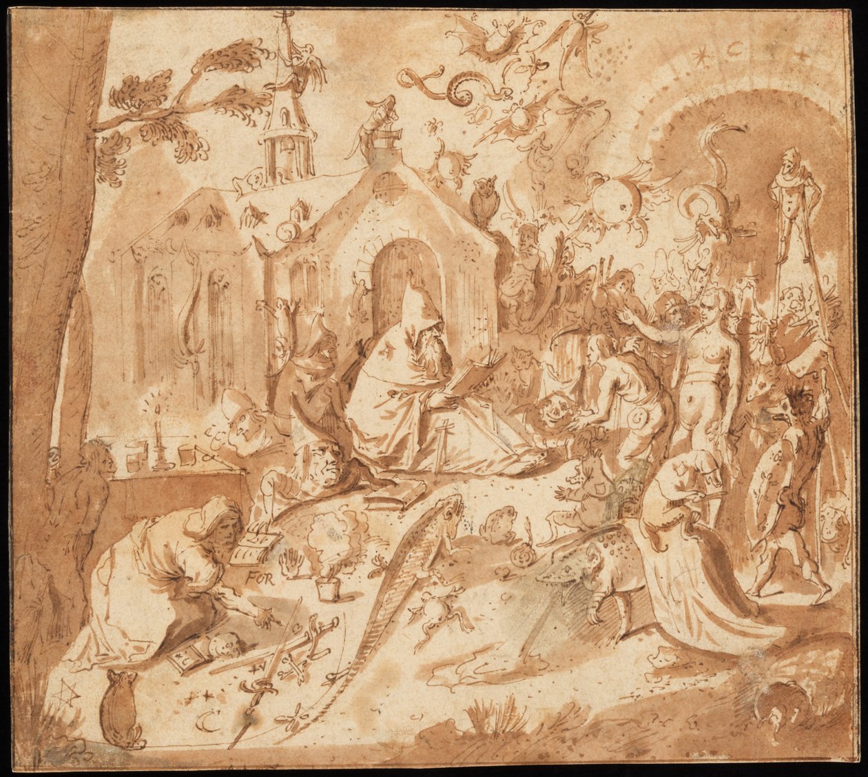 Kuszenie świętego Antoniego autorstwa Hieronymus Bosch