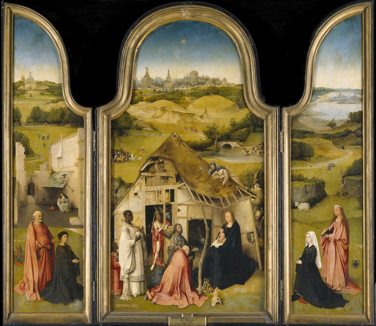 Adoracja Królów, c. 1495 autorstwa Hieronymus Bosch