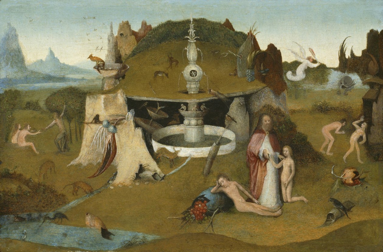 Rajski ogród, 1510-20 autorstwa Hieronymus Bosch