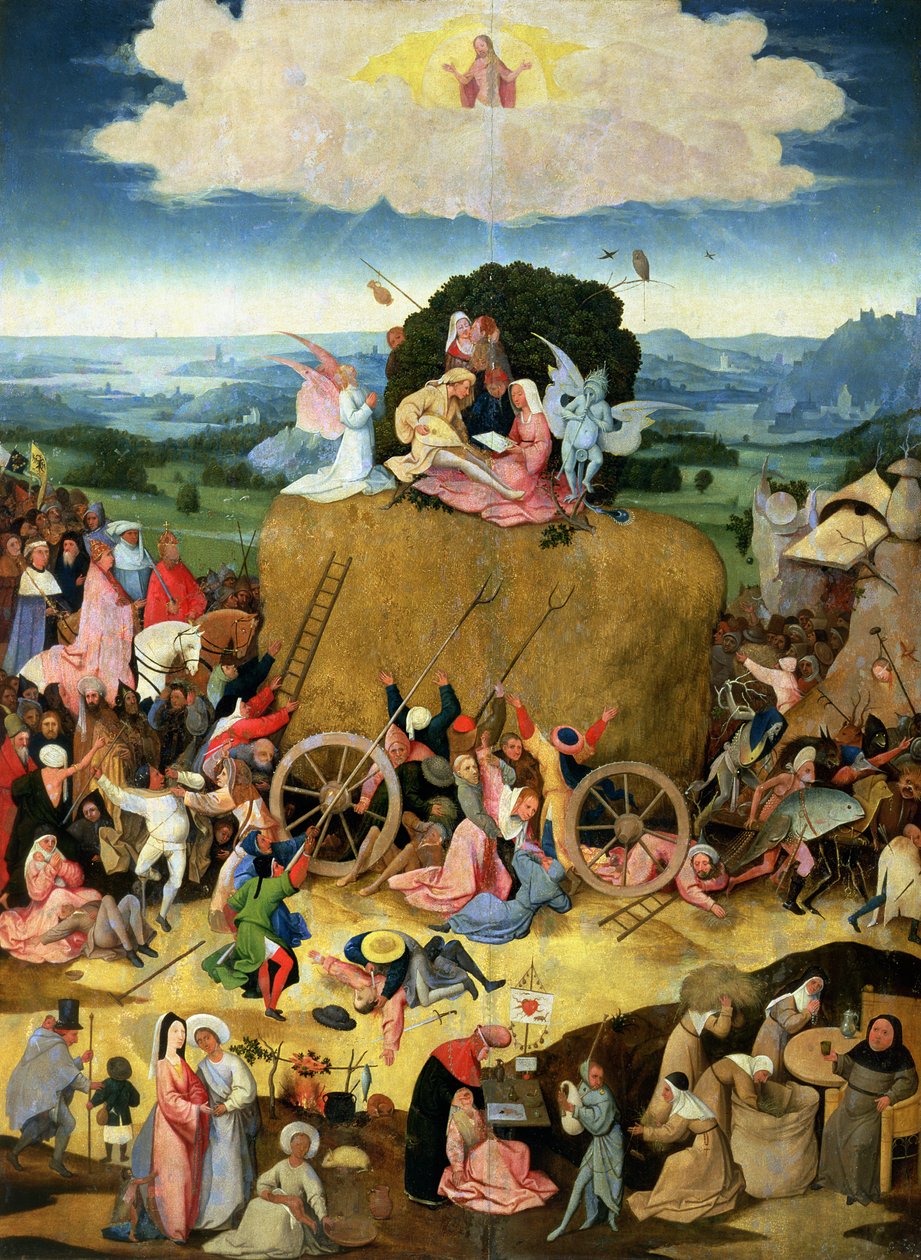 The Haywain: centralny panel tryptyku, ok. 1500 autorstwa Hieronymus Bosch