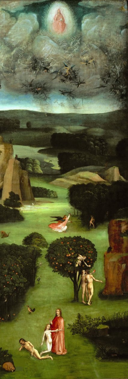 Tryptyk Sądu Ostatecznego, lewy panel, ok. 1485. autorstwa Hieronymus Bosch