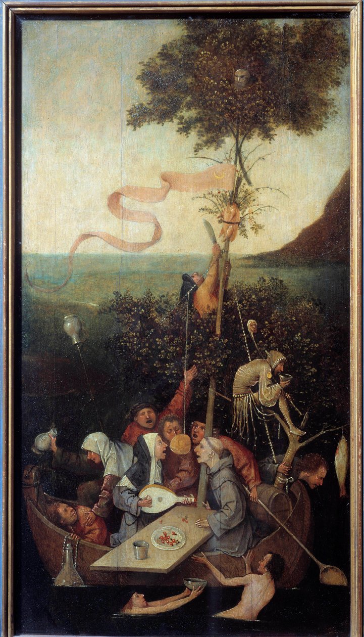 Nawa szalonej sceny grupy pijanych wariatów. Obraz Hieronymusa Van Aekena (Aken) dit Jerome Bosch (1450-1516) autorstwa Hieronymus Bosch