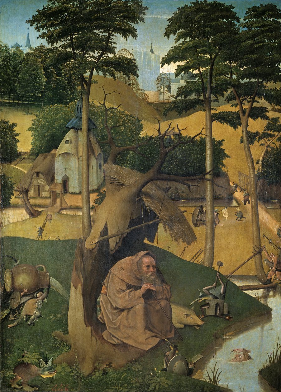 Kuszenie św. Antoniego, c. 1490 autorstwa Hieronymus Bosch