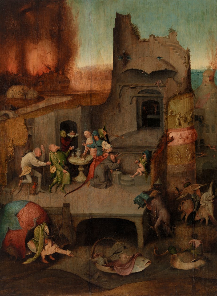 Kuszenie św. Antoniego autorstwa Hieronymus Bosch