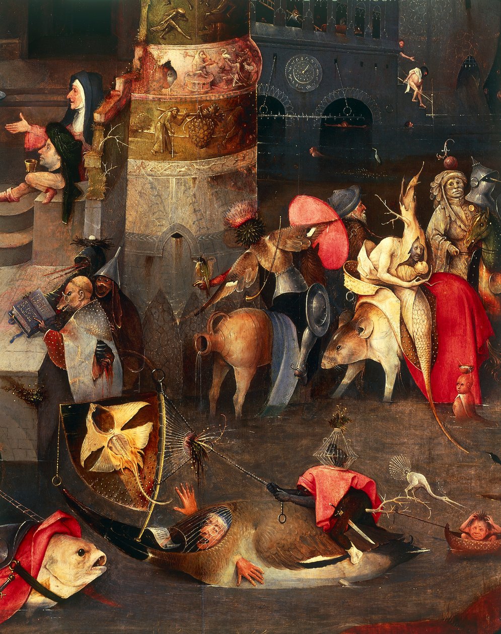 Tryptyk Kuszenie św. Antoniego (panel środkowy) autorstwa Hieronymus Bosch