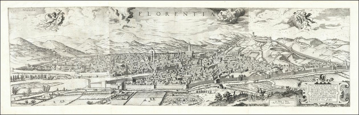 Widok Florencji z 1557 r. autorstwa Hieronima Koguta, opublikowany w 1601 r. przez Paula van der Houve
