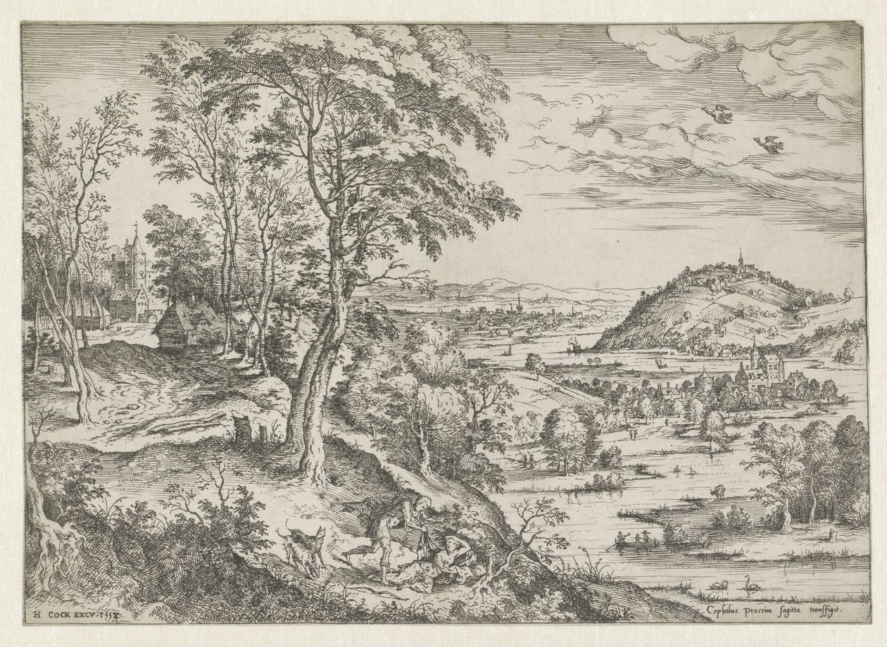 Cephalus i Procris Pejzaże ze scenami biblijnymi i mitologicznymi (tytuł serii) autorstwa Hieronymus Cock