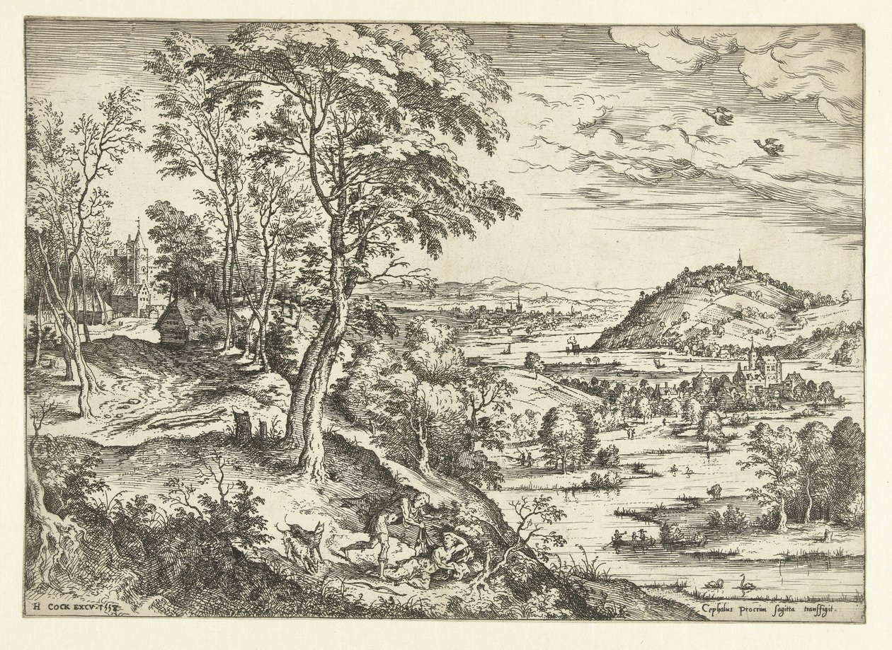Cephalus i Procris Pejzaże ze scenami biblijnymi i mitologicznymi (tytuł serii) autorstwa Hieronymus Cock