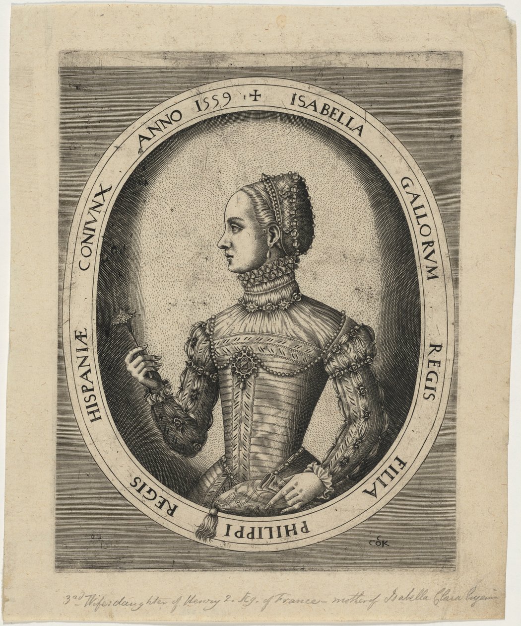Izabela, trzecia żona Filipa II Hiszpańskiego autorstwa Hieronymus Cock