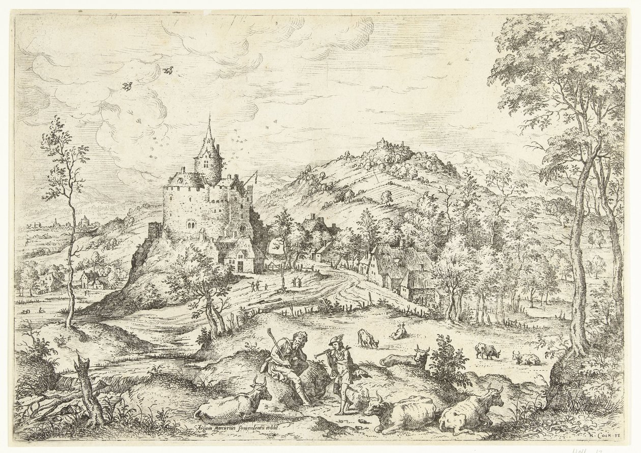 Merkury i Argus Pejzaże ze scenami biblijnymi i mitologicznymi (tytuł serii) autorstwa Hieronymus Cock