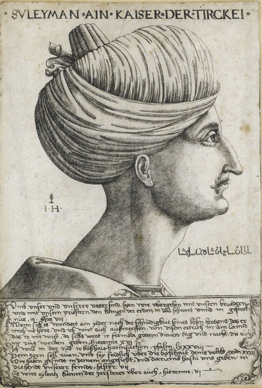 Sułtan Sulejman I Wspaniały, ok. 1530 autorstwa Hieronymus Hopfer