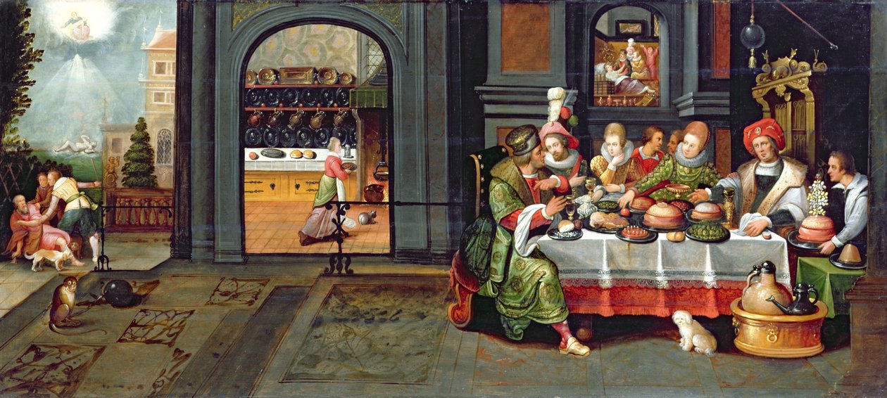 Łazarz w domu bogacza, 1610 autorstwa Hieronymus II Francken