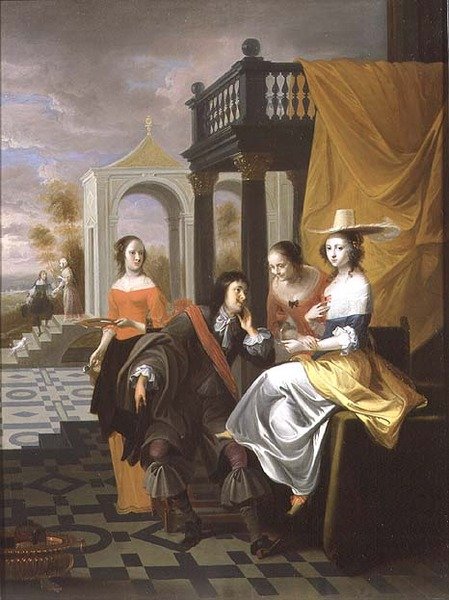Dżentelmen płacący sąd, 1661 (panel) autorstwa Hieronymus Janssens