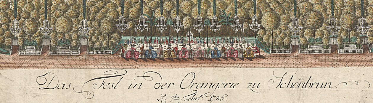 Niemcy: Przyjęcie w oranżerii w Schönbrunn - 7 lutego 1786 r. autorstwa Hieronymus Loschenkohl