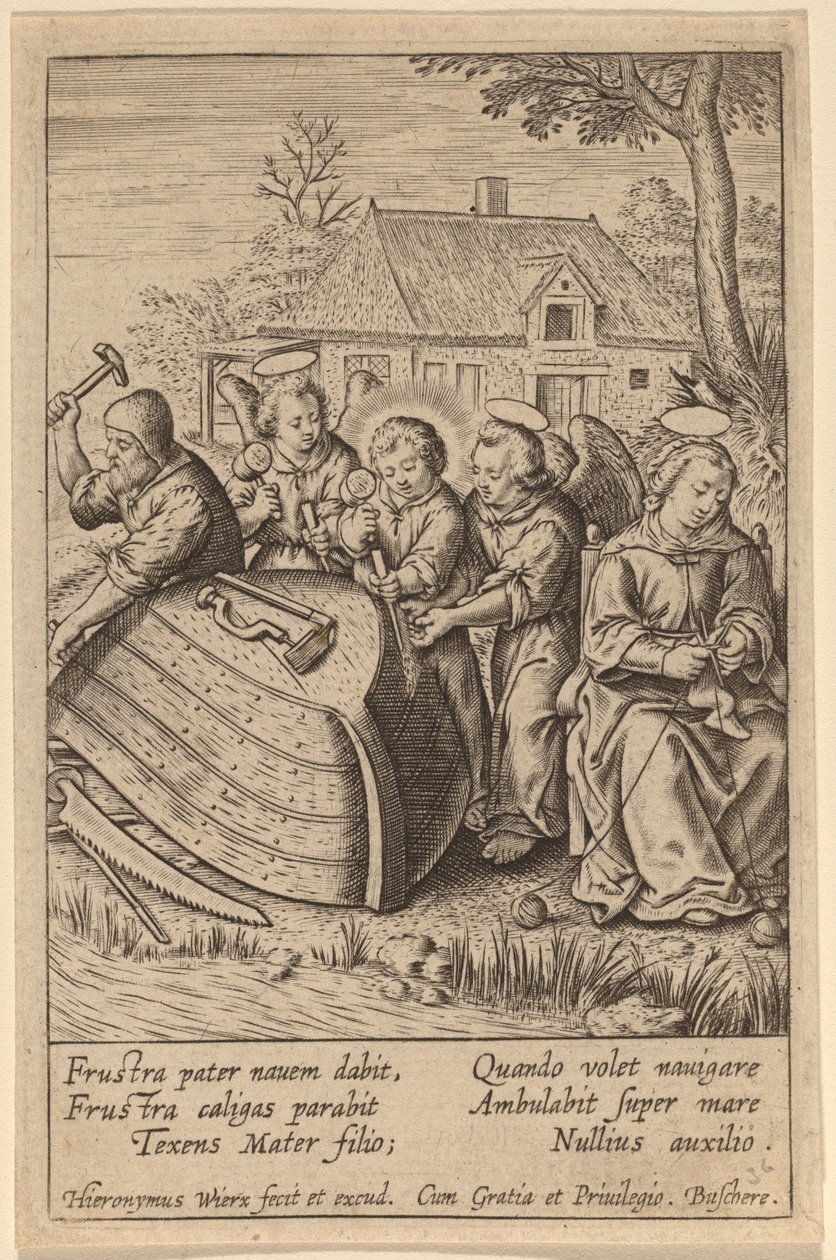 Sfrustrowany ojciec odda statek autorstwa Hieronymus Wierix