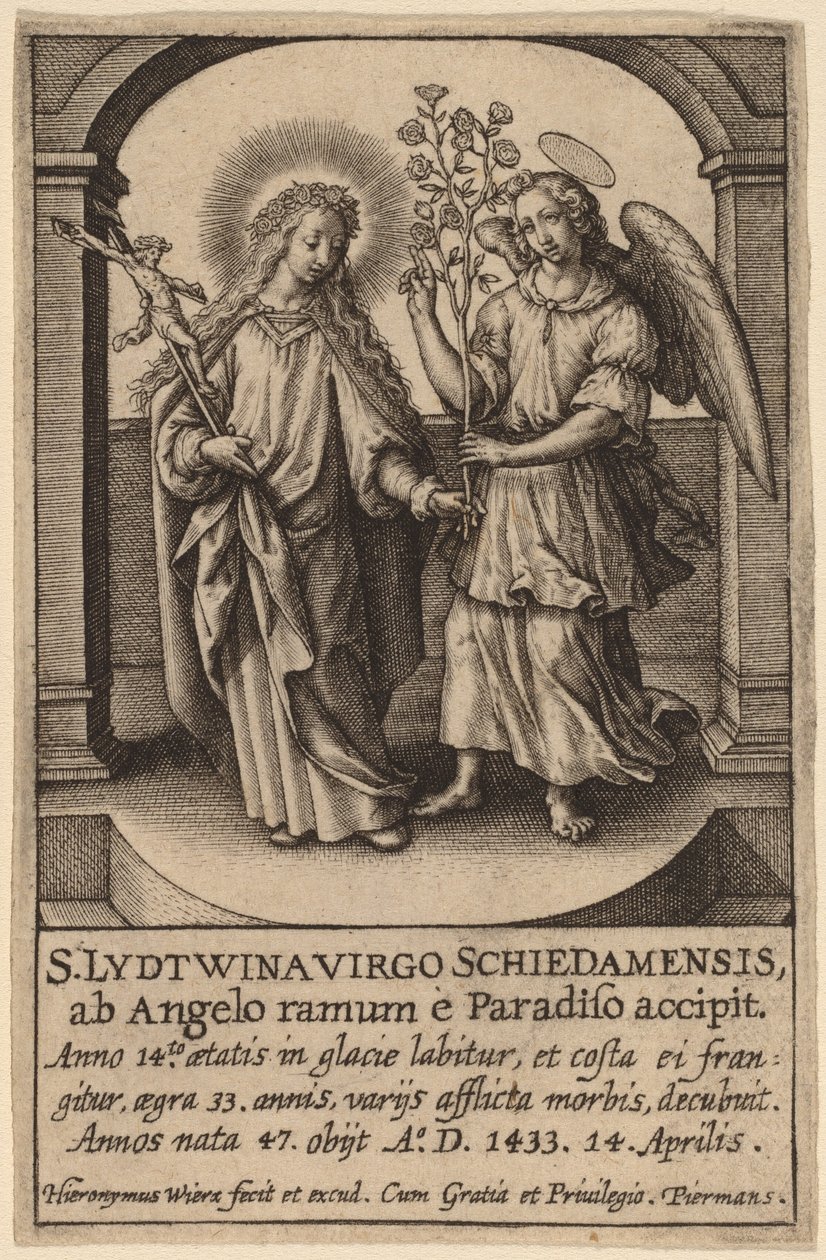 S. Lydtwina Panna Schiedamensis ... autorstwa Hieronymus Wierix