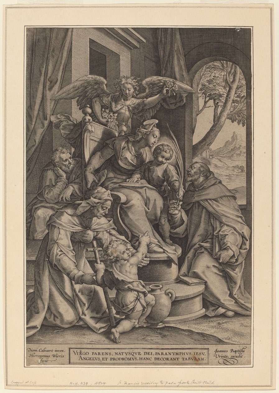 Święte pokrewieństwo autorstwa Hieronymus Wierix after Denys Calvaert