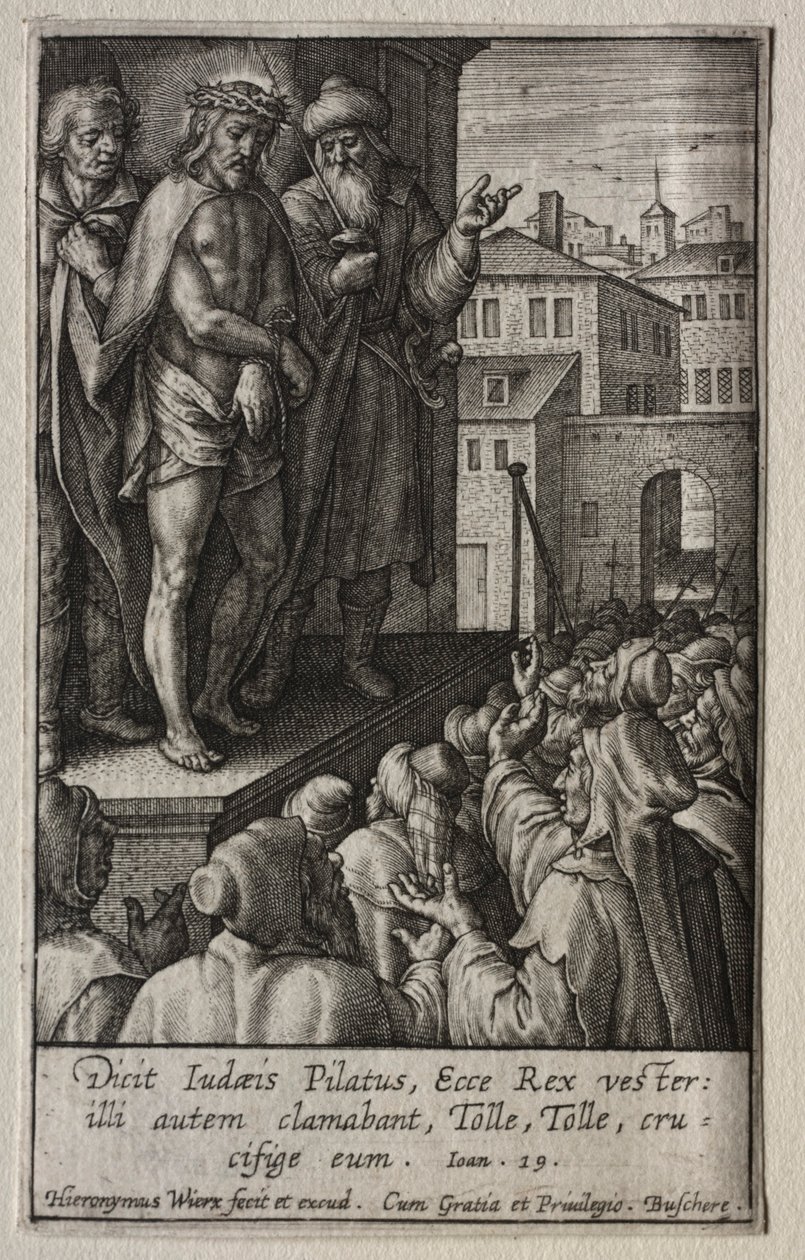 Pasja: Chrystus przedstawiony ludowi. autorstwa Hieronymus or Jerome Wierix