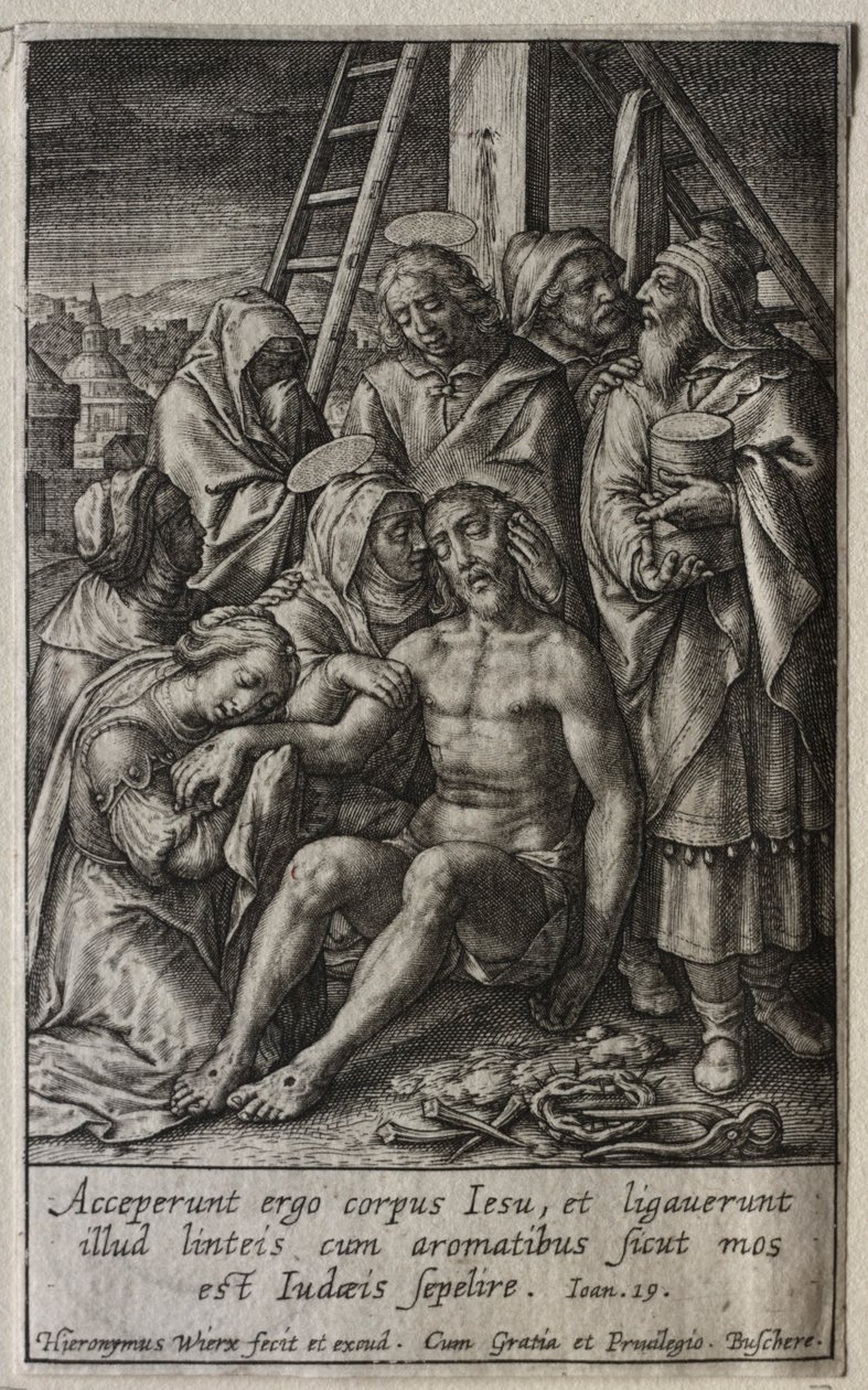 Pasja: zdjęcie z krzyża. autorstwa Hieronymus or Jerome Wierix
