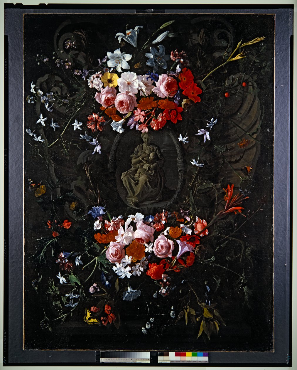 Kartusz z kwiatami autorstwa Hieronymus the Elder Galle