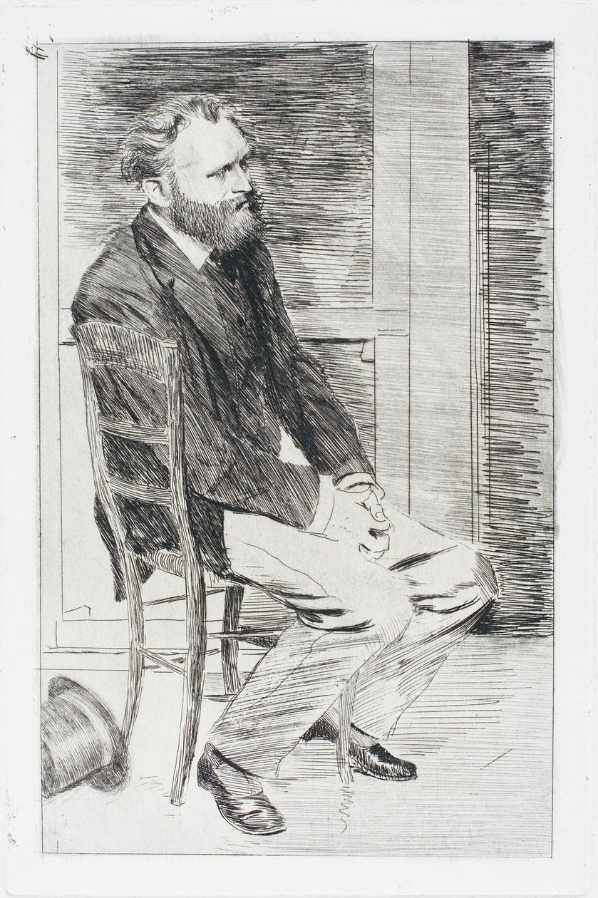 Manet w pozycji siedzącej, zwrócony w prawo autorstwa Hilaire Germain Edgar Degas