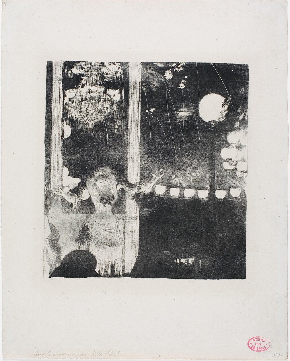 Mlle Bécat w Café des Ambassadeurs autorstwa Hilaire Germain Edgar Degas