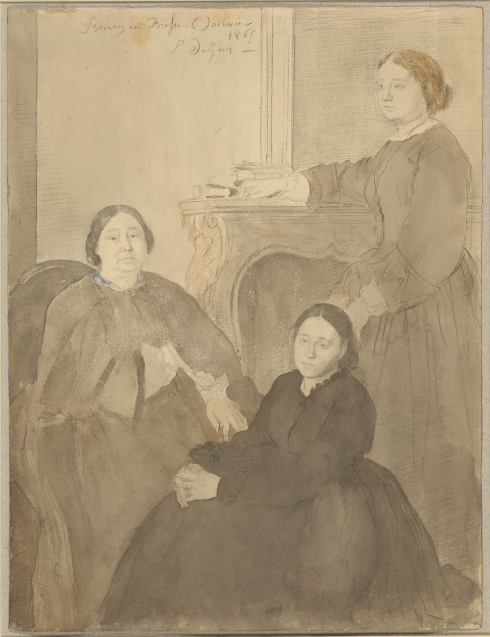 Pani Michel Musson i jej córki, Estelle i Désirée autorstwa Hilaire Germain Edgar Degas