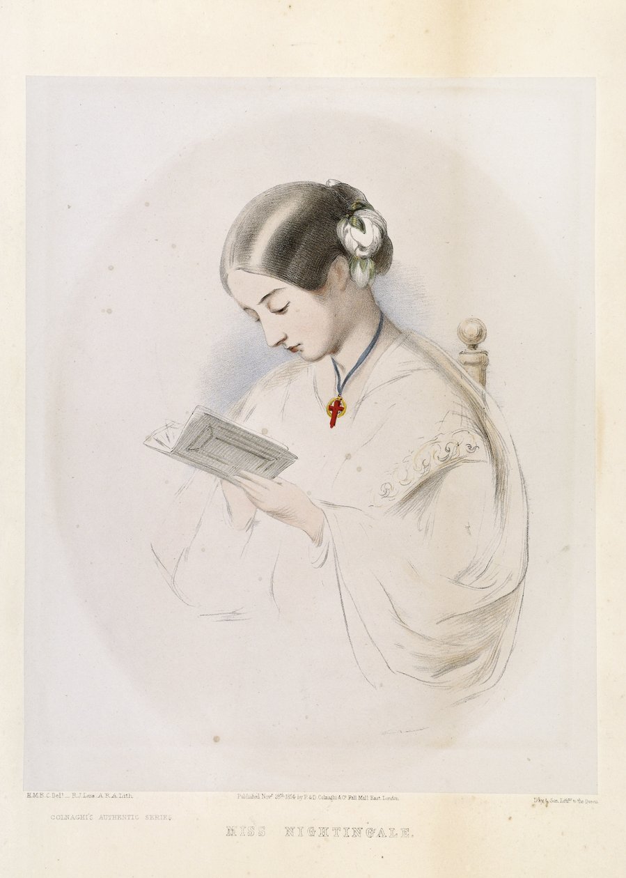 Florence Nightingale, rytowana przez R.J. Lane