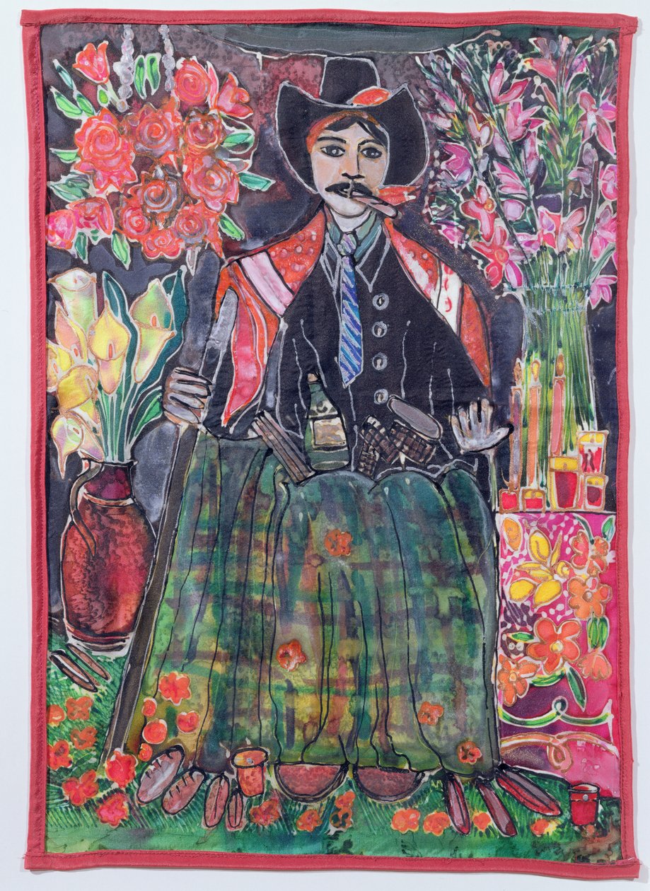 Maximon, 2005 (barwniki na jedwabiu) autorstwa Hilary Simon