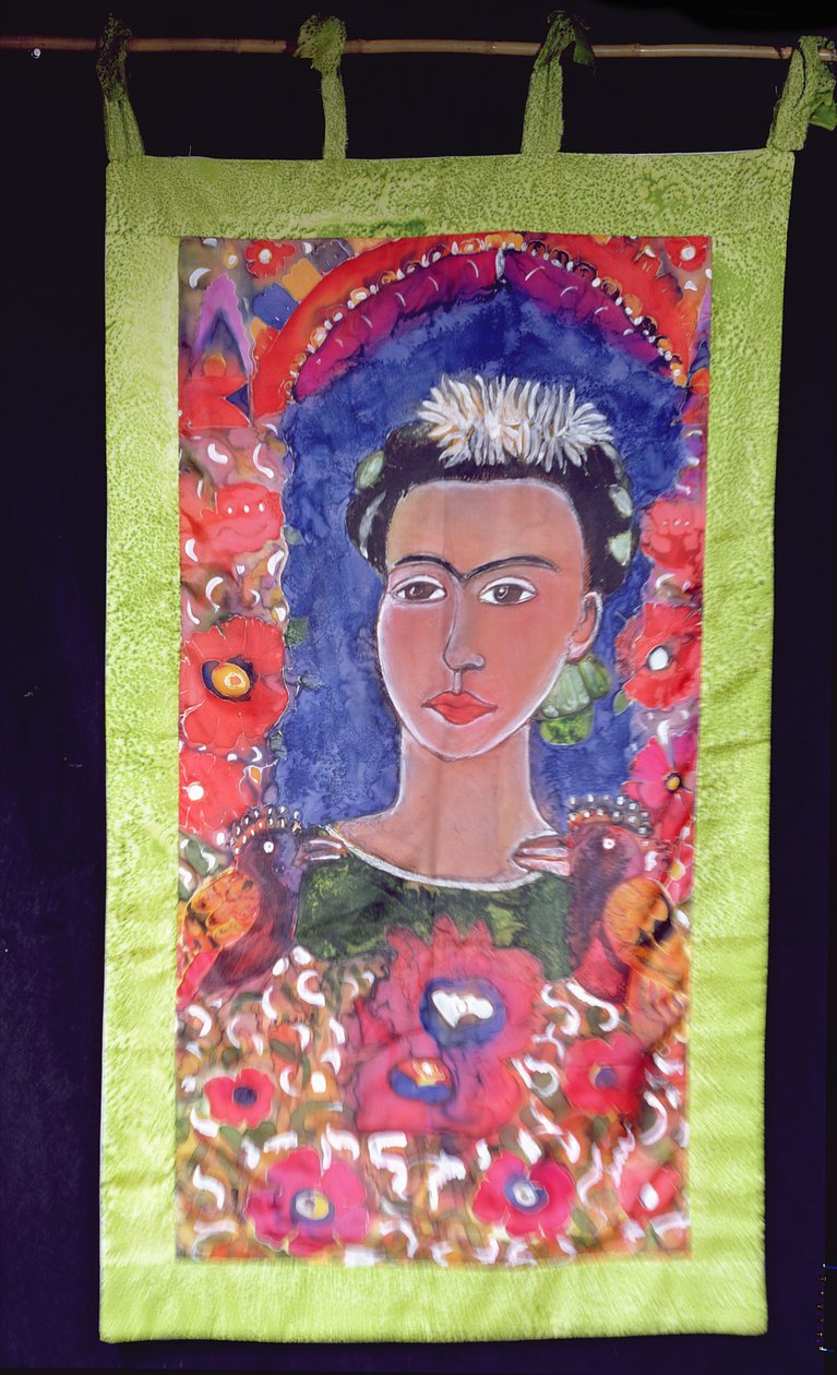 Szacunek dla Fridy Kahlo (1910-54) 2005 (farby na jedwabiu) autorstwa Hilary Simon