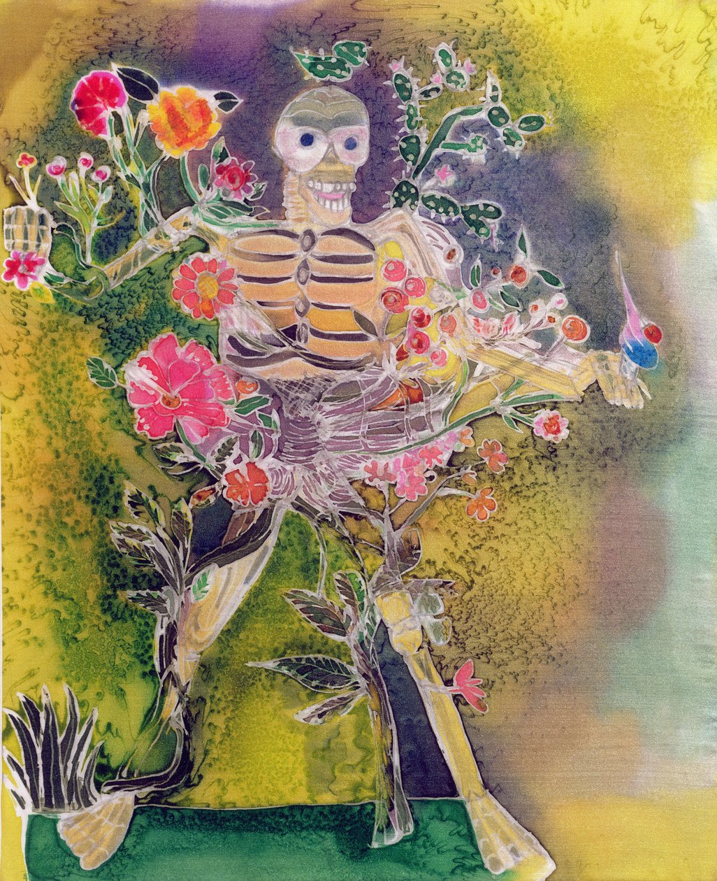Day of the Dead, 2006 (barwniki na jedwabiu) autorstwa Hilary Simon