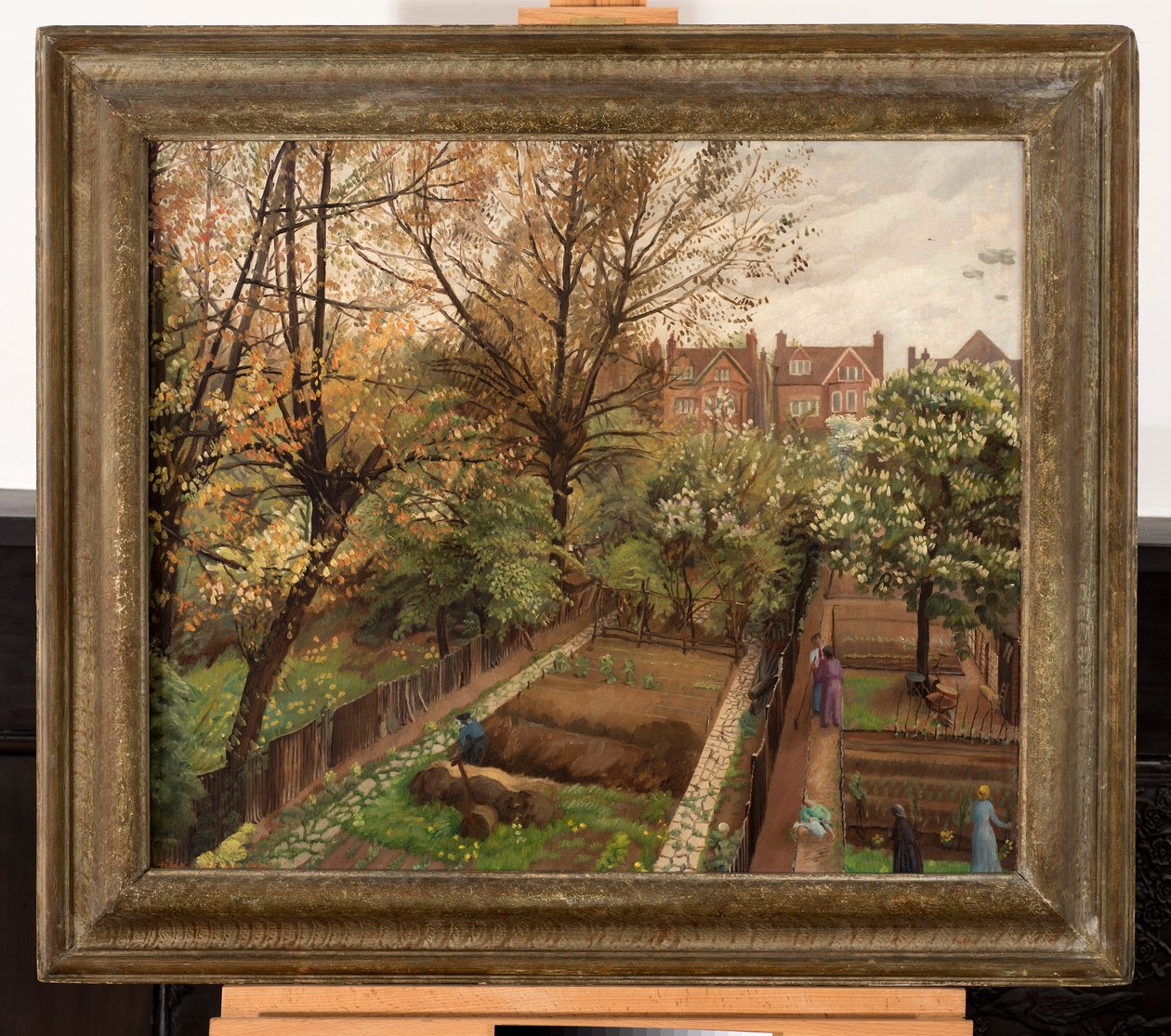 Wartime Garden, Finchley Road, Hampstead (olej na płótnie) autorstwa Hilda Carline