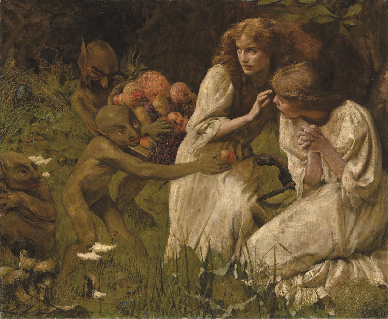 Rynek goblinów (olej na płótnie) autorstwa Hilda Koe