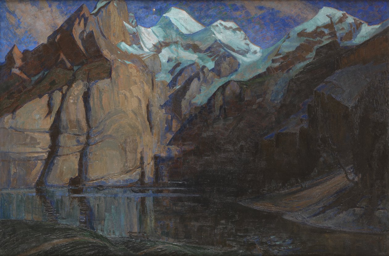 Nocturne des Alpes (olej na płótnie) autorstwa Hilda Marion Hechle