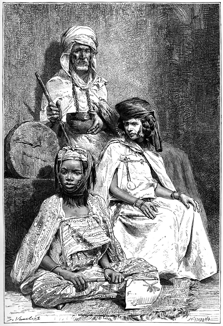 Arabka żebraczka, kobiety z Biskry i El-kantry, ok. 1890 r. autorstwa Hildibrand