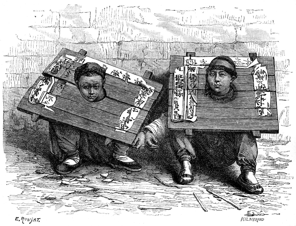 Pręgierz w Japonii przed rewolucją, 1895. autorstwa Hildibrand