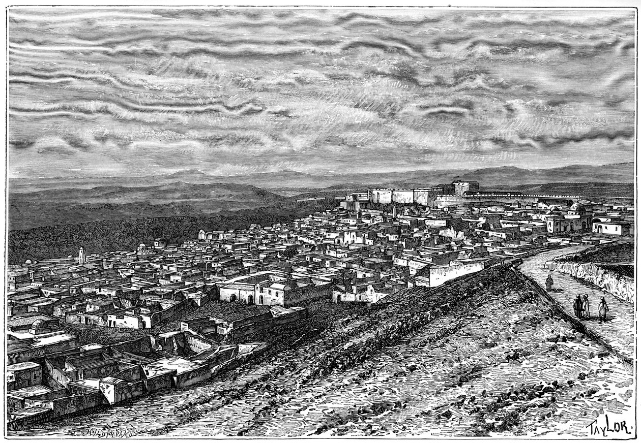 Widok El Kef, Tunezja, ok. 1890 r. autorstwa Hildibrand