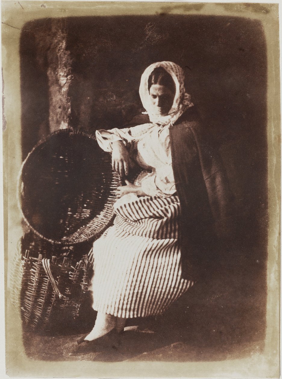 Elizabeth Johnstone, siedząca rybaczka w Newhaven autorstwa Hill and Adamson