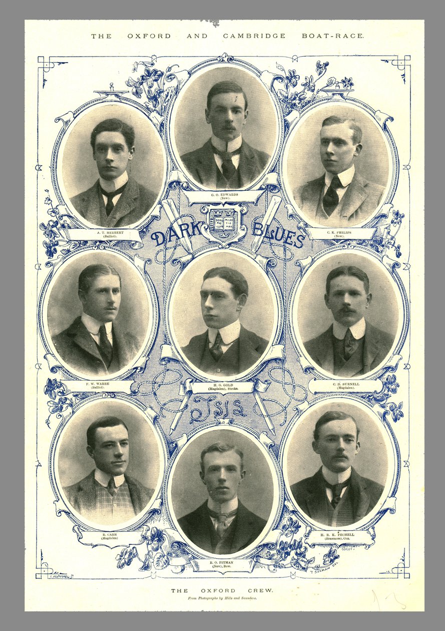 Oxford Crew, Oxford i Cambridge Boat Race, 1898 autorstwa Hills and Saunders
