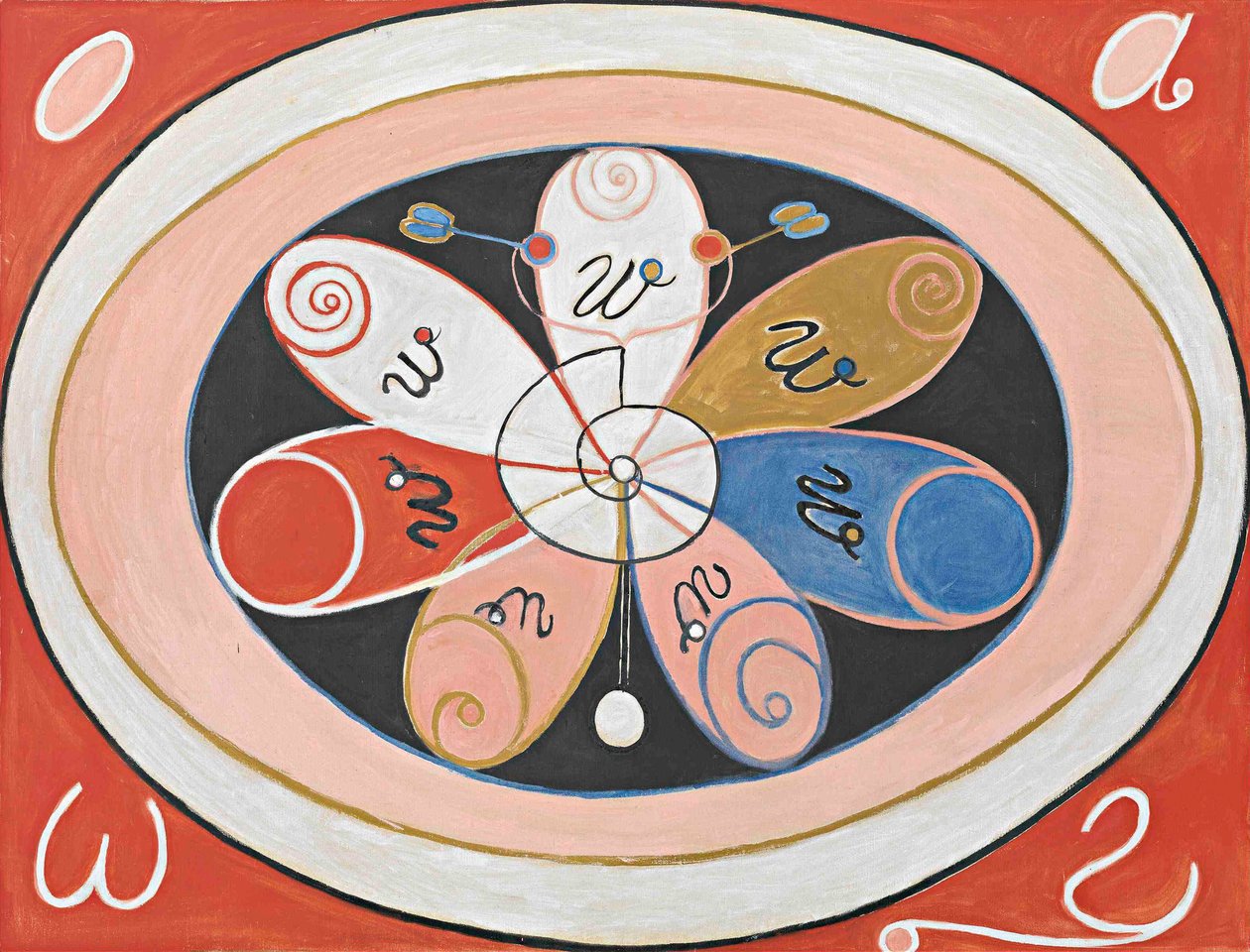 Evolution, nr 15, Grupa IV, Gwiazdy siedmioramienne, 1908. autorstwa Hilma af Klint