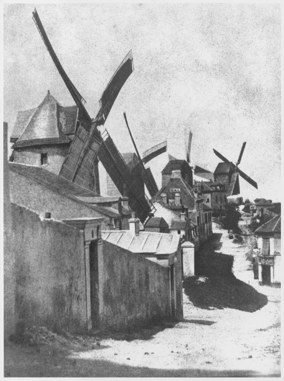 Wiatraki na Montmartre, c. 1870 autorstwa Hippolyte Bayard
