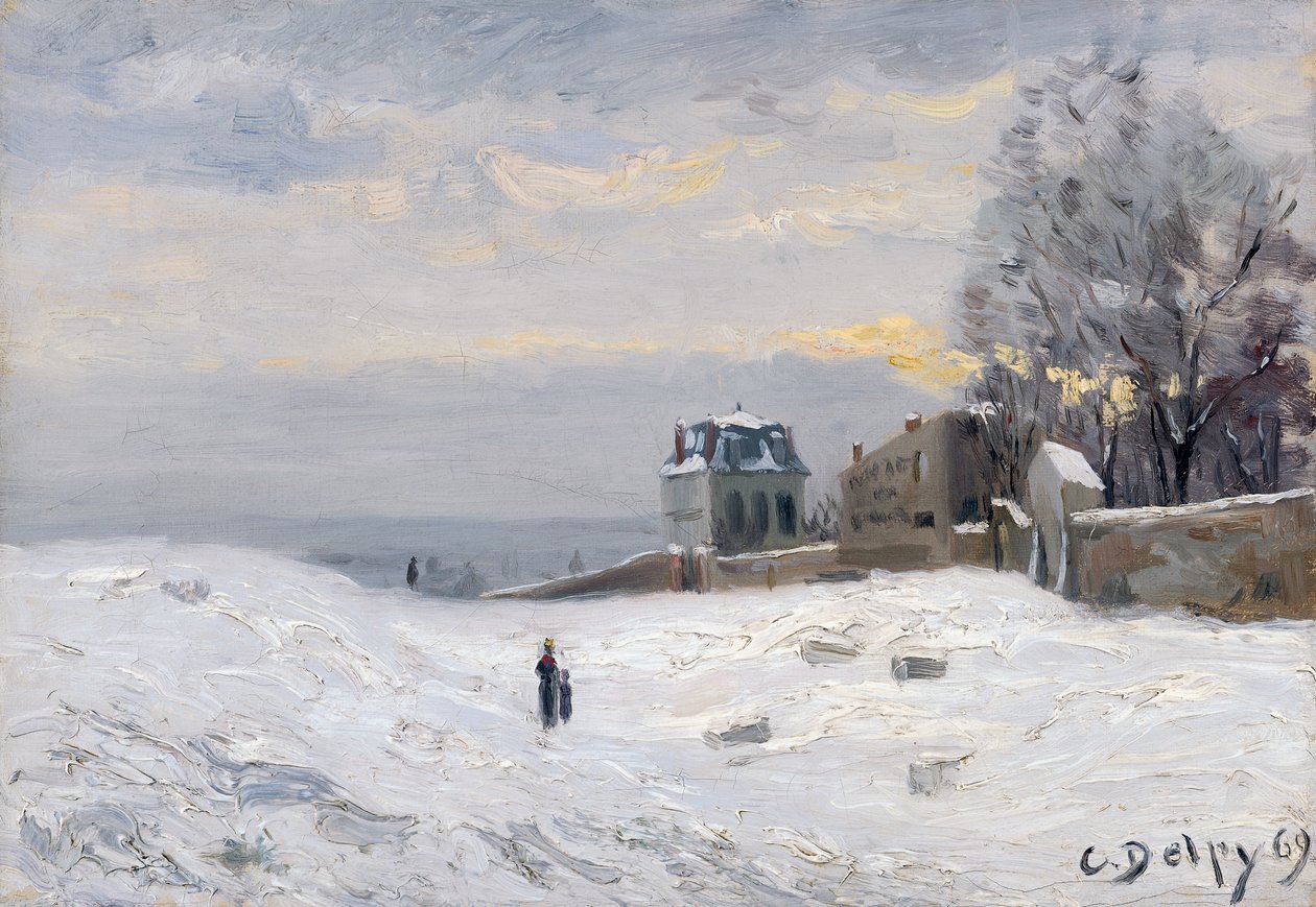 Śnieg na Montmartre, 1869 autorstwa Hippolyte Camille Delpy