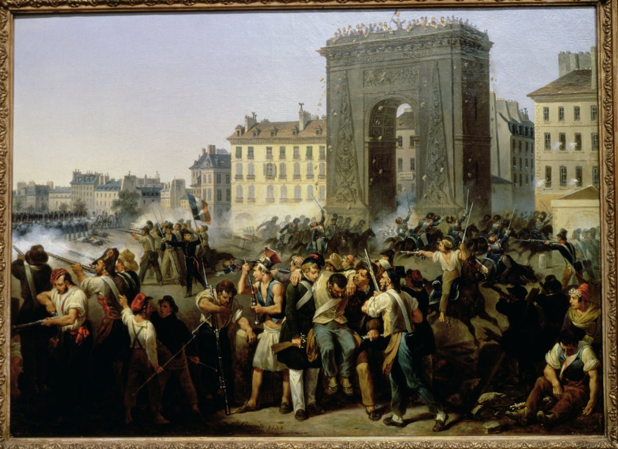 Bitwa pod Porte Saint-Denis, 28 lipca 1830 r. autorstwa Hippolyte Lecomte