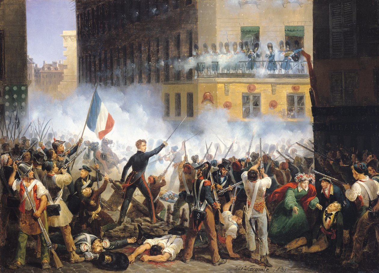 Bitwa na rue de Rohan, 28 lipca 1830, 1831 autorstwa Hippolyte Lecomte