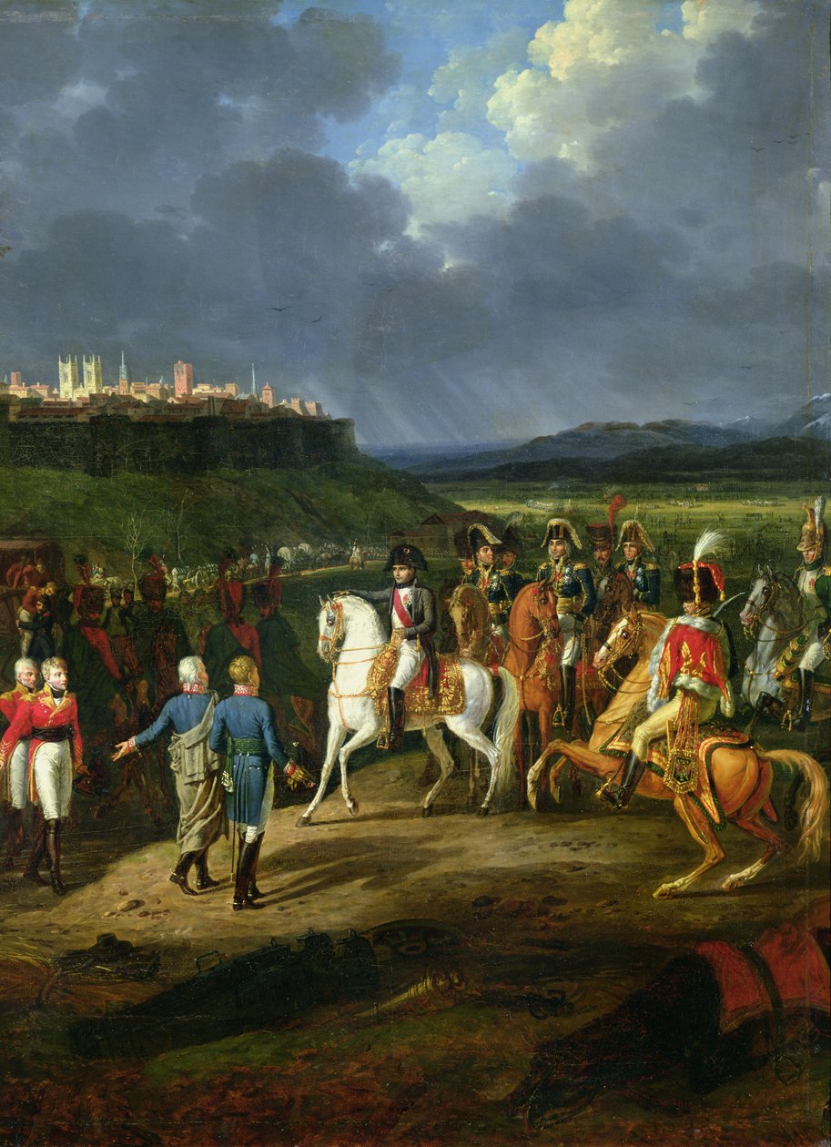 Angielscy więźniowie w Astordze przedstawiani Napoleonowi Bonaparte (1769-1821) w 1809, 1810 (detal z 176236) autorstwa Hippolyte Lecomte