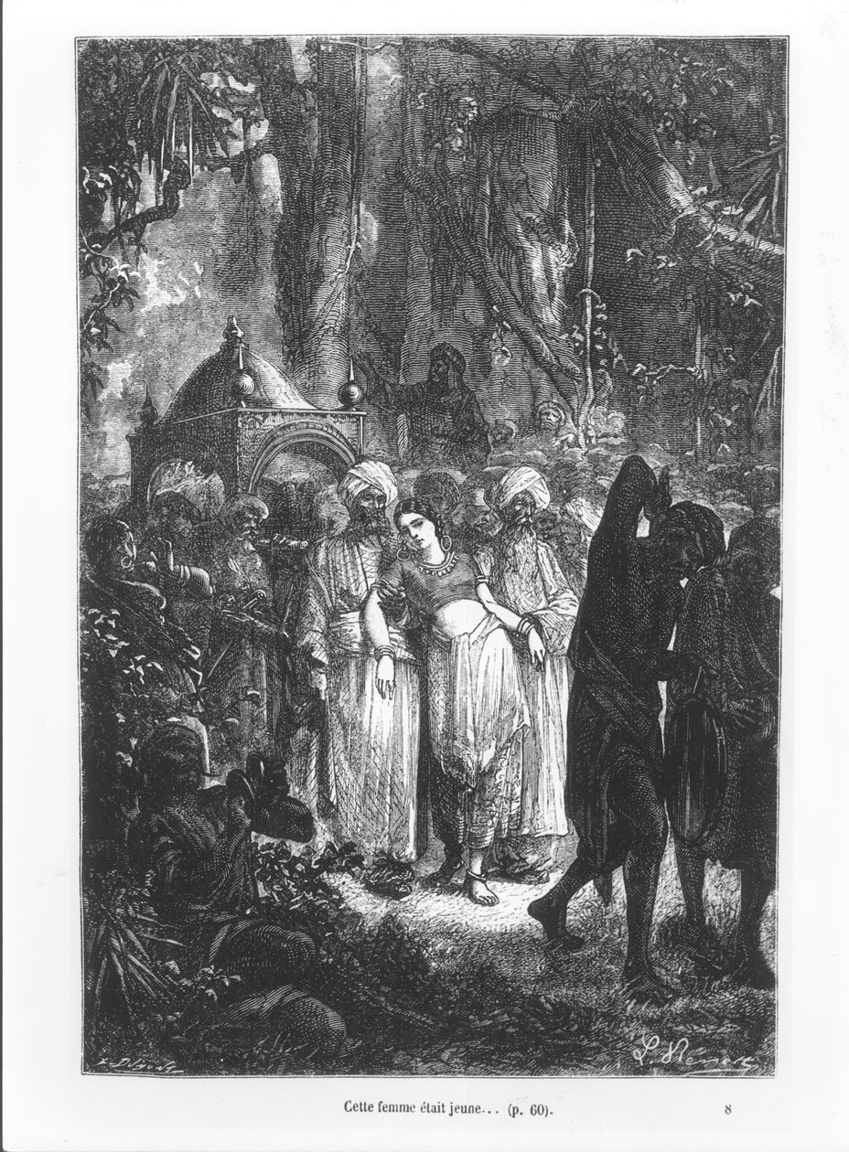 Ta kobieta była młoda, ilustracja z „W osiemdziesiąt dni dookoła świata” autorstwa Julesa Verne