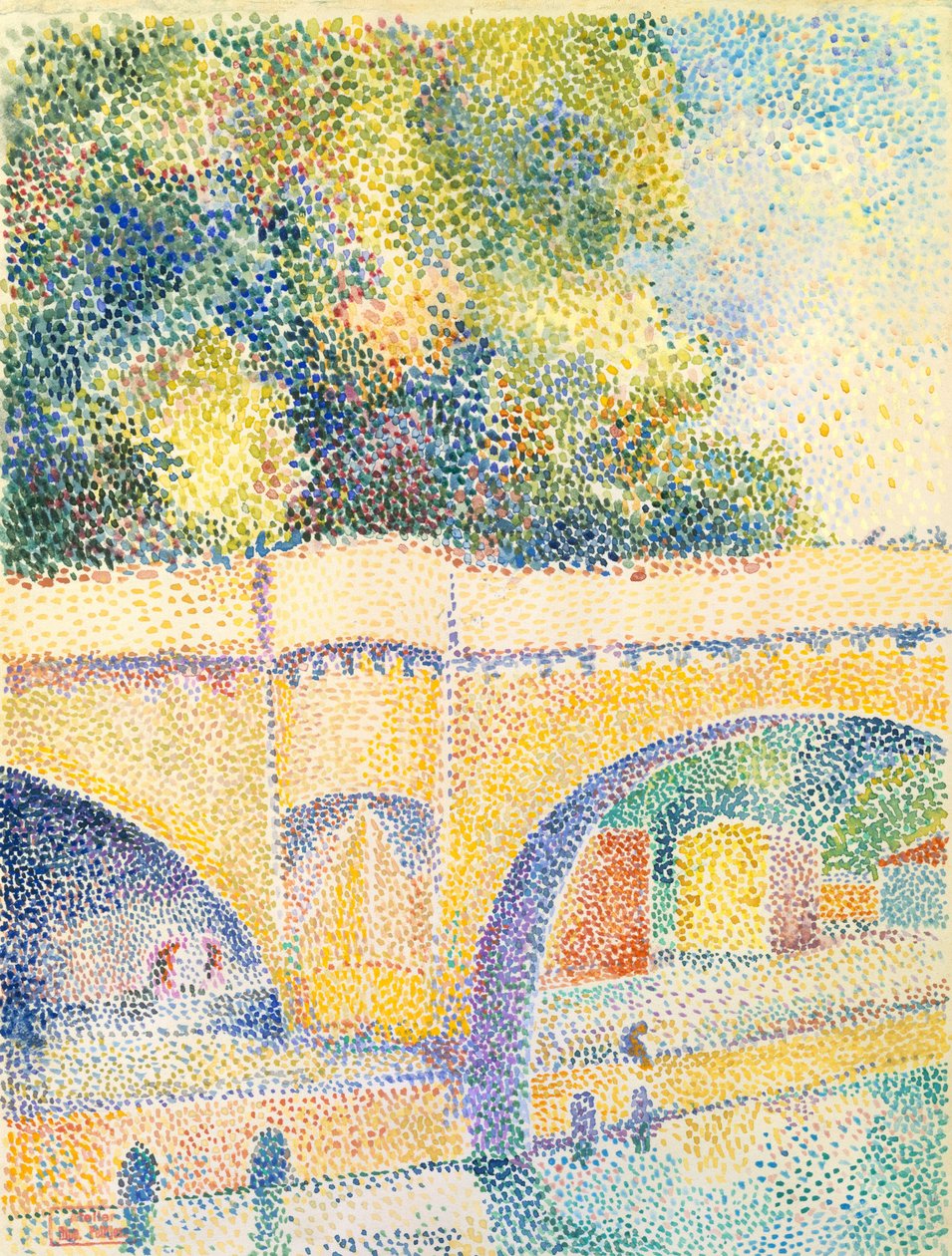Le Pont Neuf, ok. 1912-14 (toaleta i gwasz na papierze) autorstwa Hippolyte Petitjean